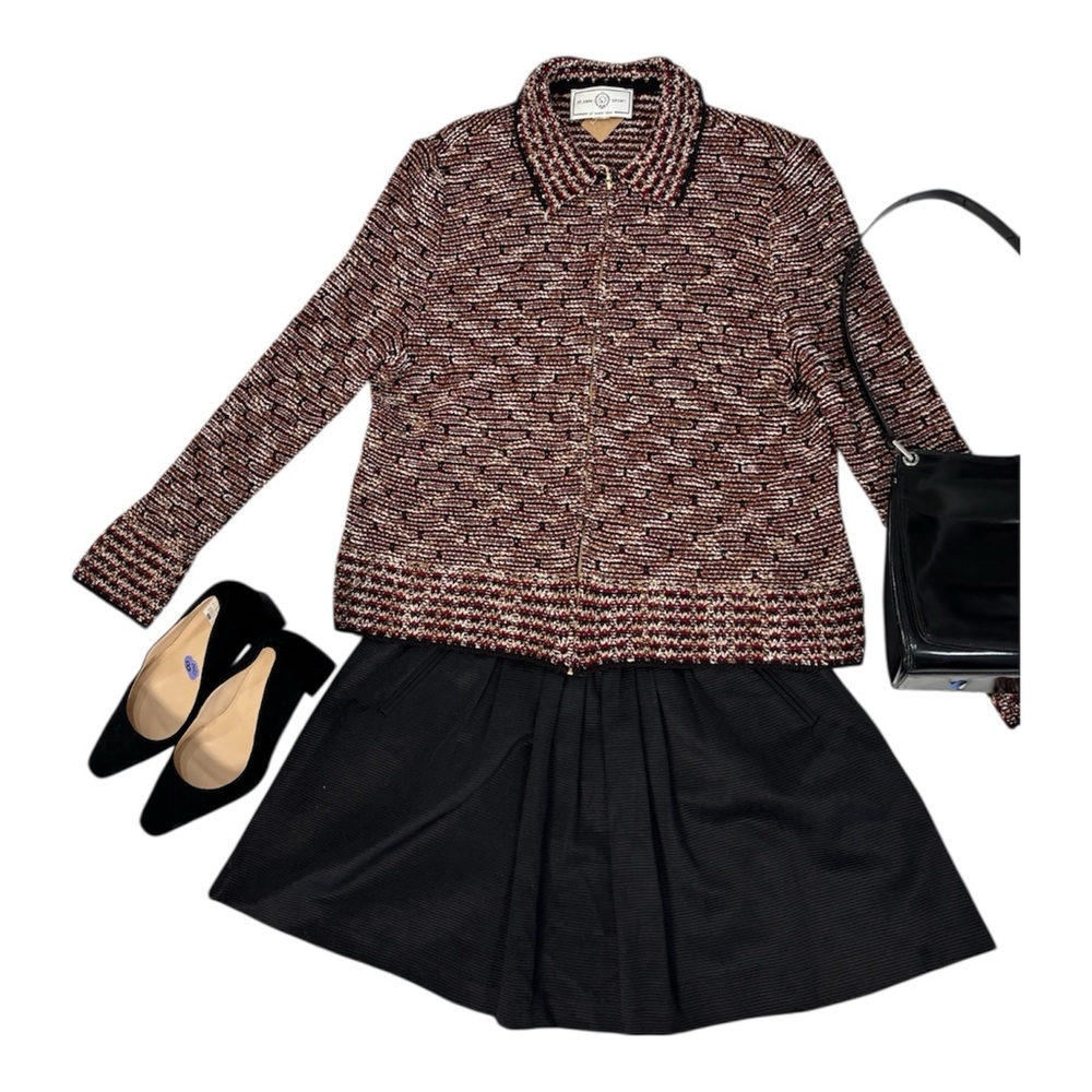 St. John Zip-Front Knit Cardigan Sweater